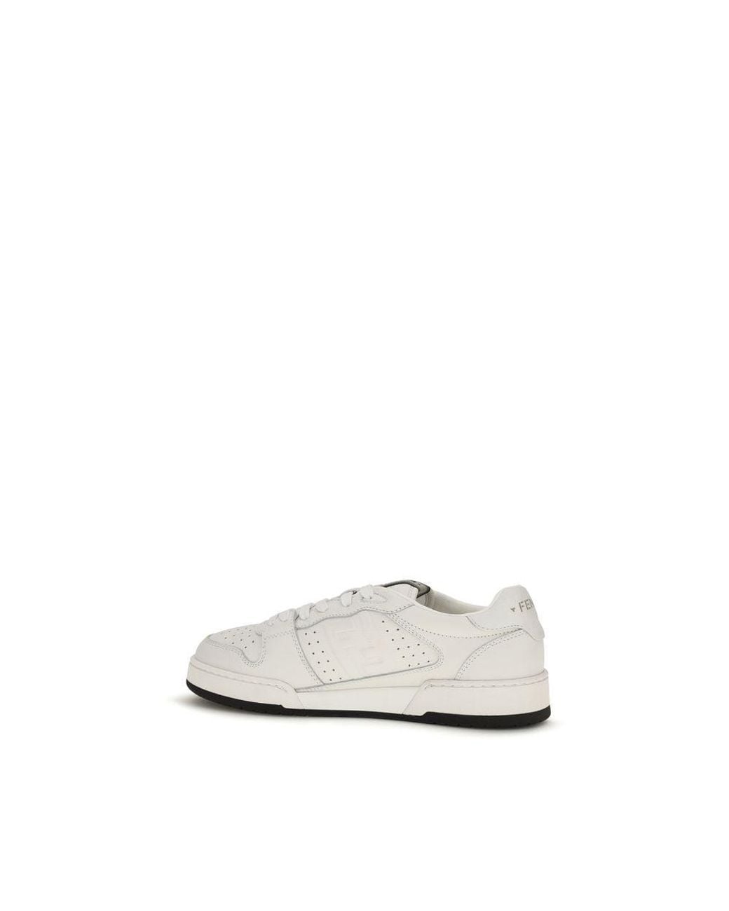 Fendi White Calf Leather Bos Taurus Athletic Sneakers for men