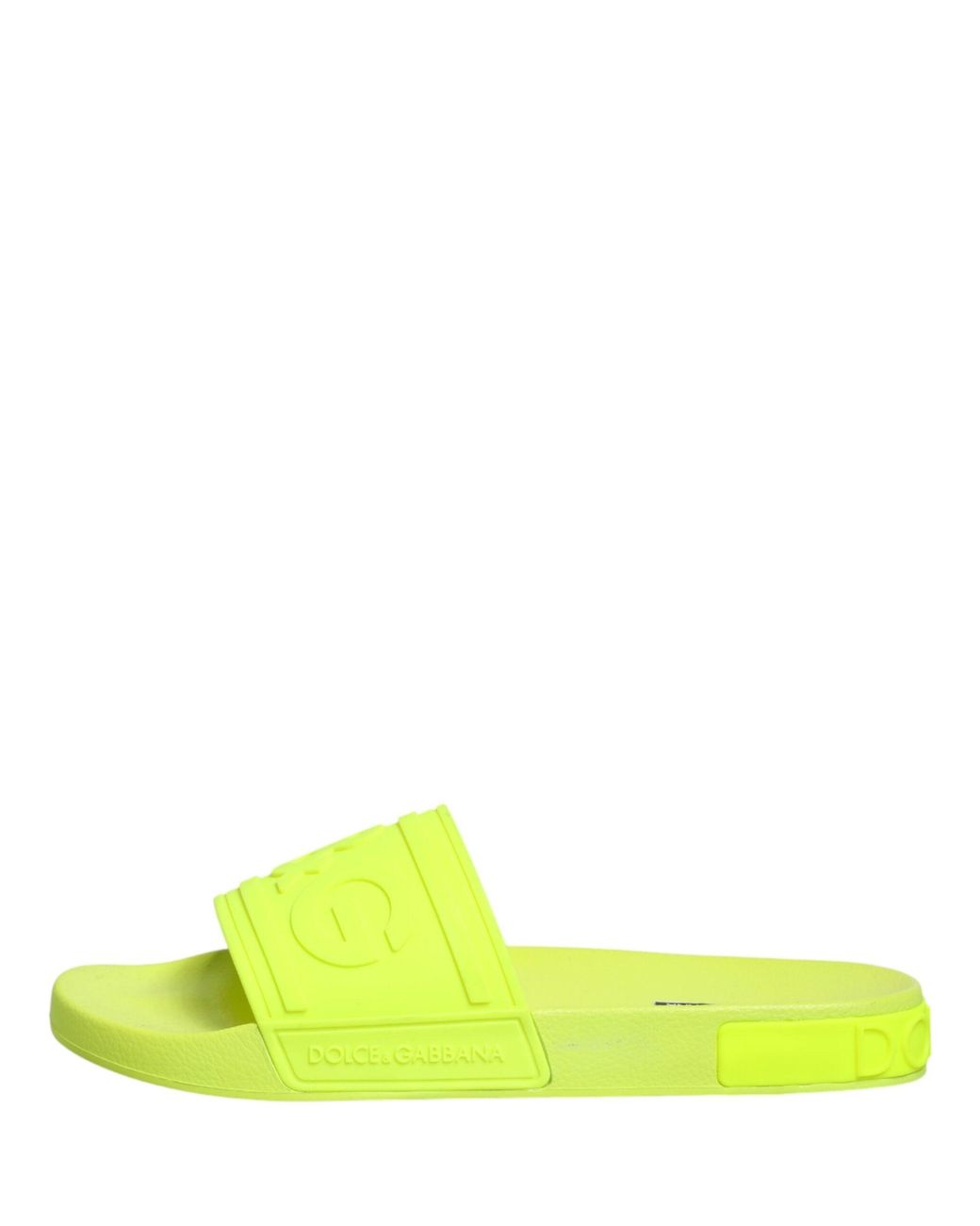 Dolce & Gabbana Yellow Rubber Slides Sandals Beachwear Shoes Tu+Termoplastic for men
