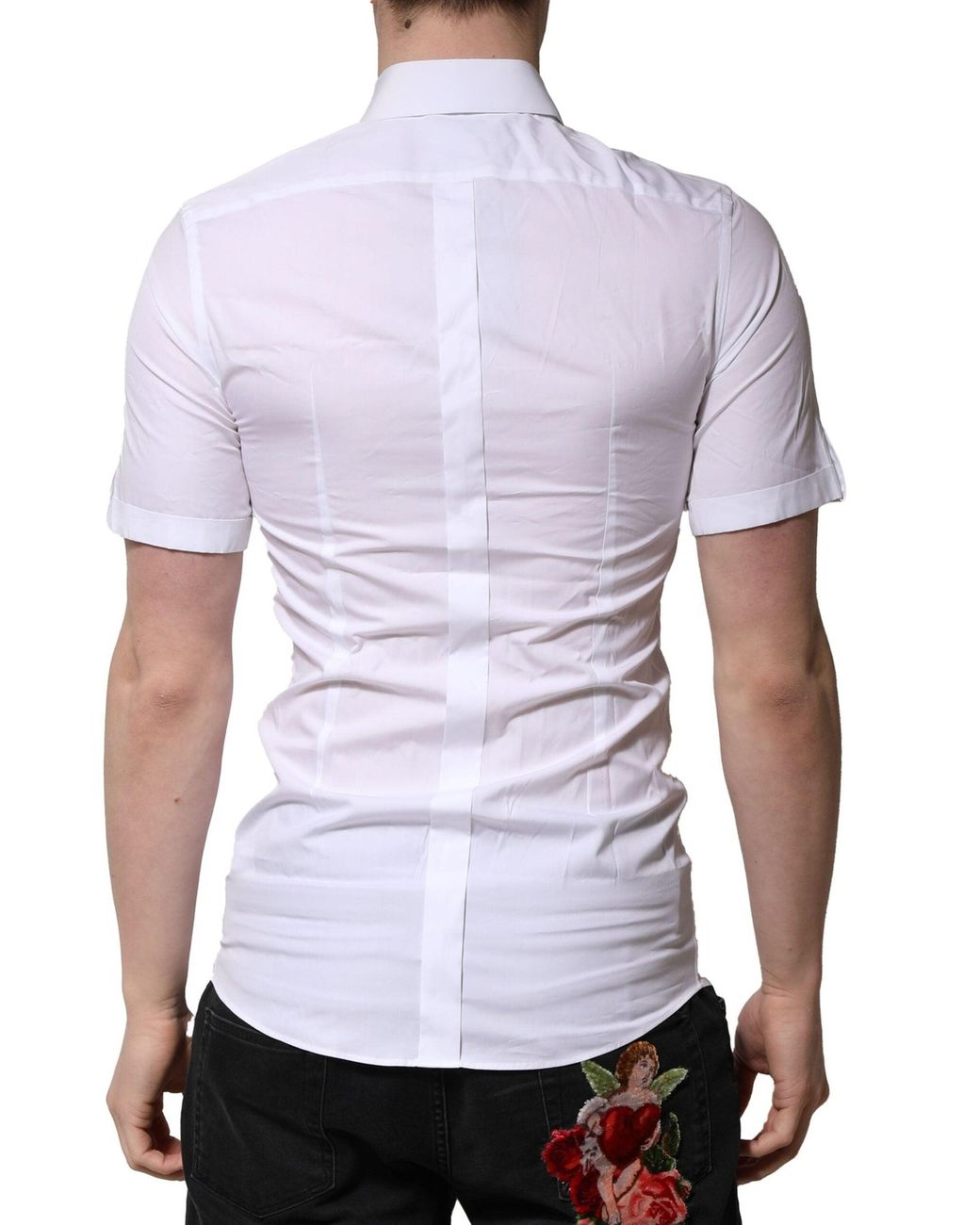 Dolce & Gabbana White Cotton Short Sleeves Casual Shirt for men