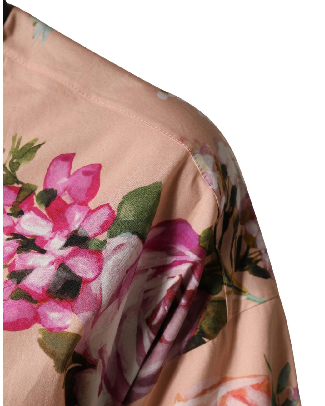 Dolce & Gabbana Multicolor Pink Floral Cotton Button Front Shirt Top