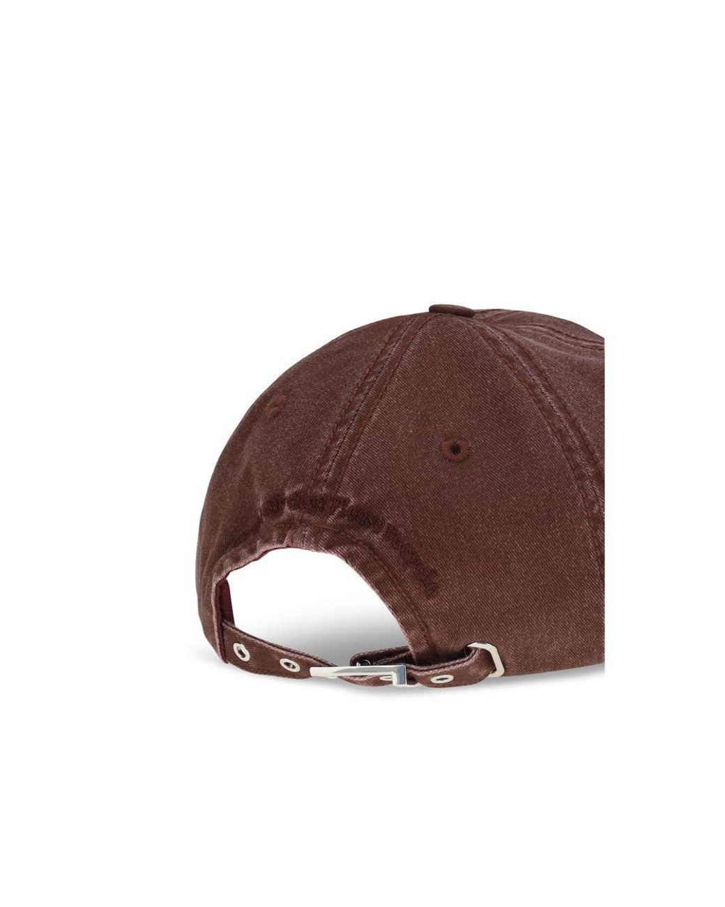 Ganni Brown Bordeaux Cotton Cap (baseball Hat)