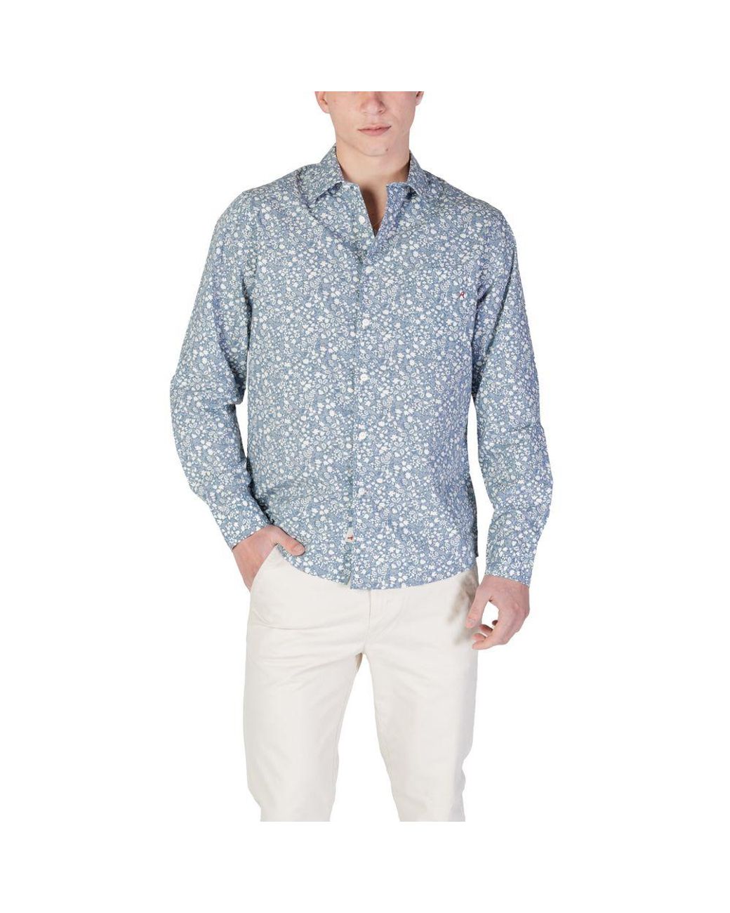 Replay Light Blue Cotton Shirt for men