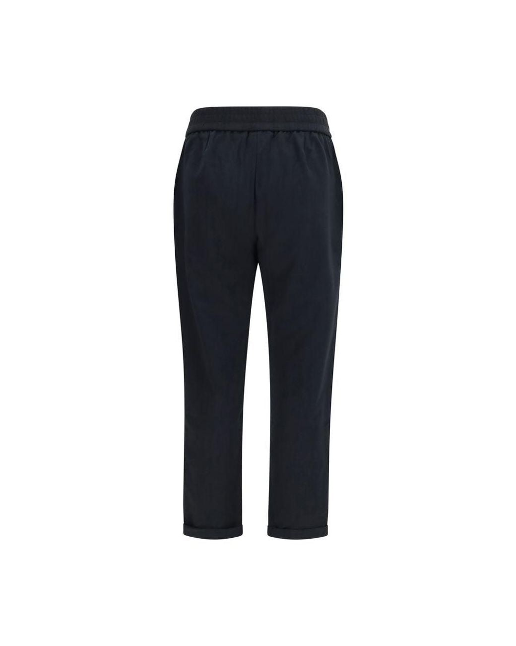 Brunello Cucinelli Blue Black Cotton Athletic Pants
