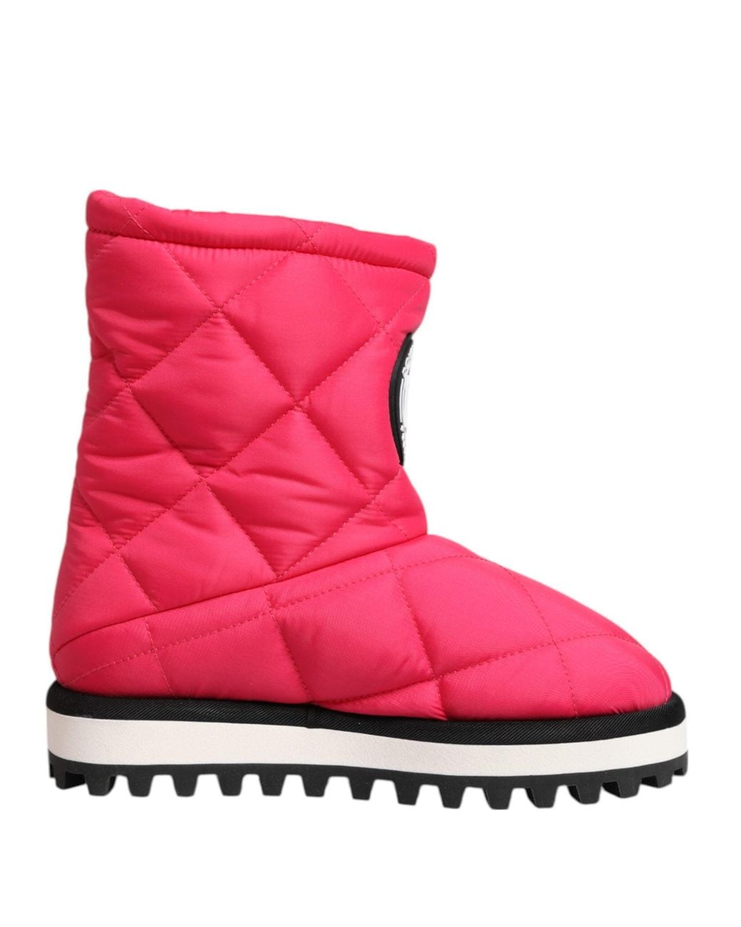 Dolce & Gabbana Pink White Viscose Padded Mid Calf Boots Shoes