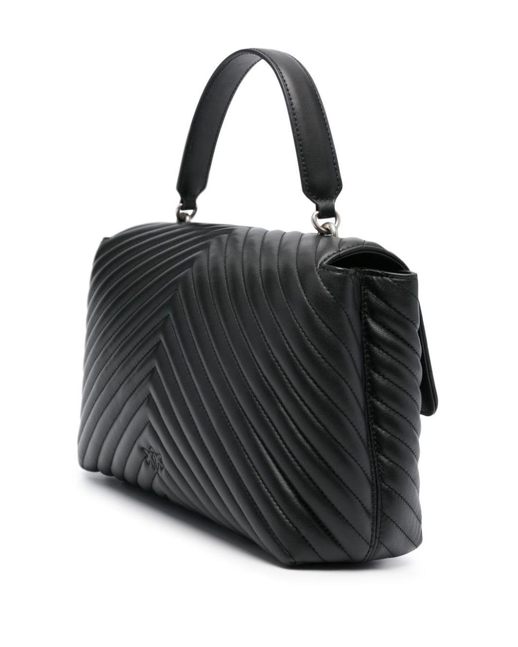 Pinko Gray Love Birds Plaque Shoulder Bag