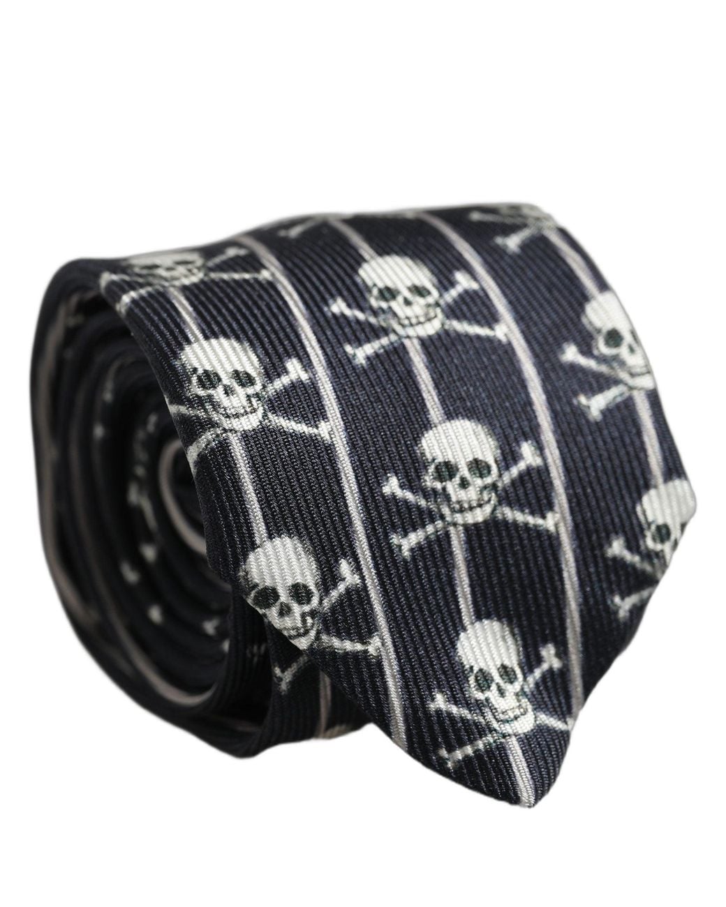 Dolce & Gabbana Black Silk Skull Fantasy Adjustable 'Sd Neckmen's Tie for men