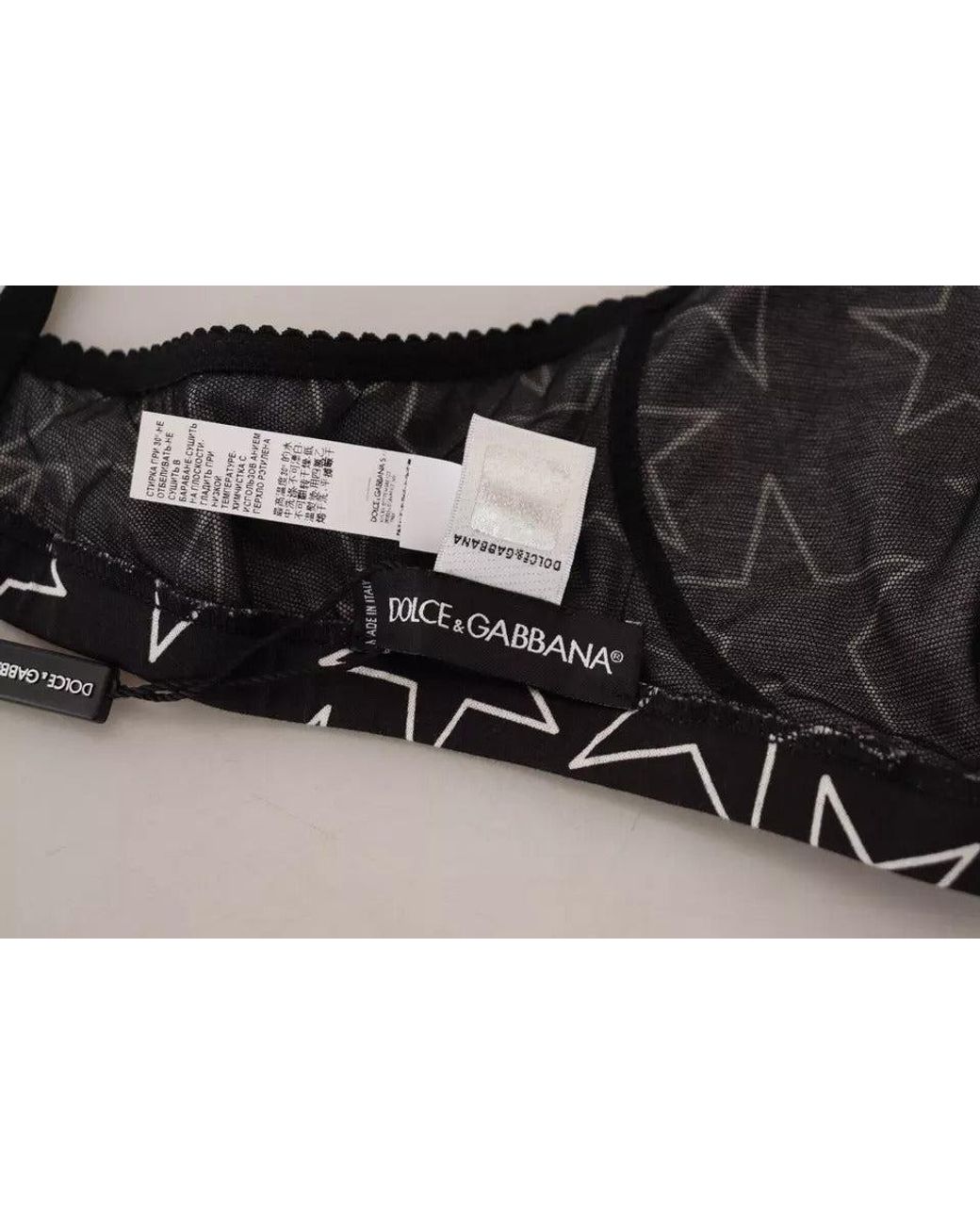 Dolce & Gabbana Black Millennials Star Non Wire Cotton Bra Underwear