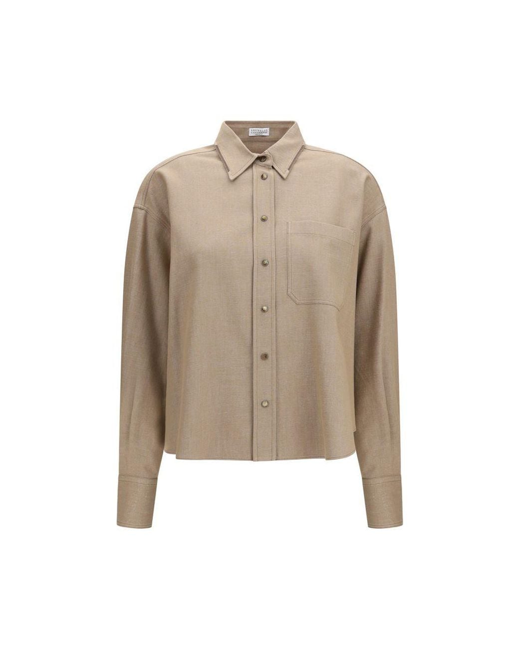 Brunello Cucinelli Natural Beige Denim Shirt