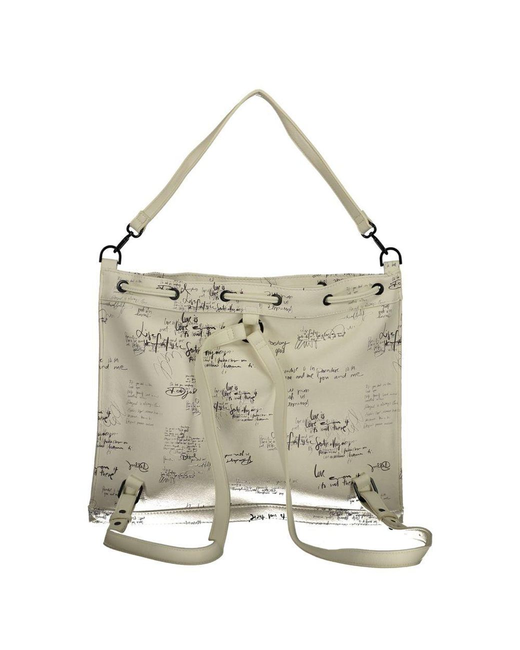 Desigual Metallic Bianco Polyurethane 's Backpack