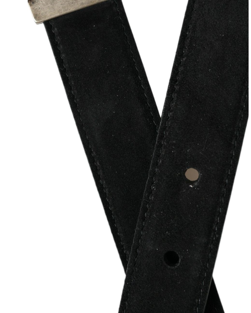 Dolce & Gabbana Black Elegant Leather Belt With Metal Buckle for men
