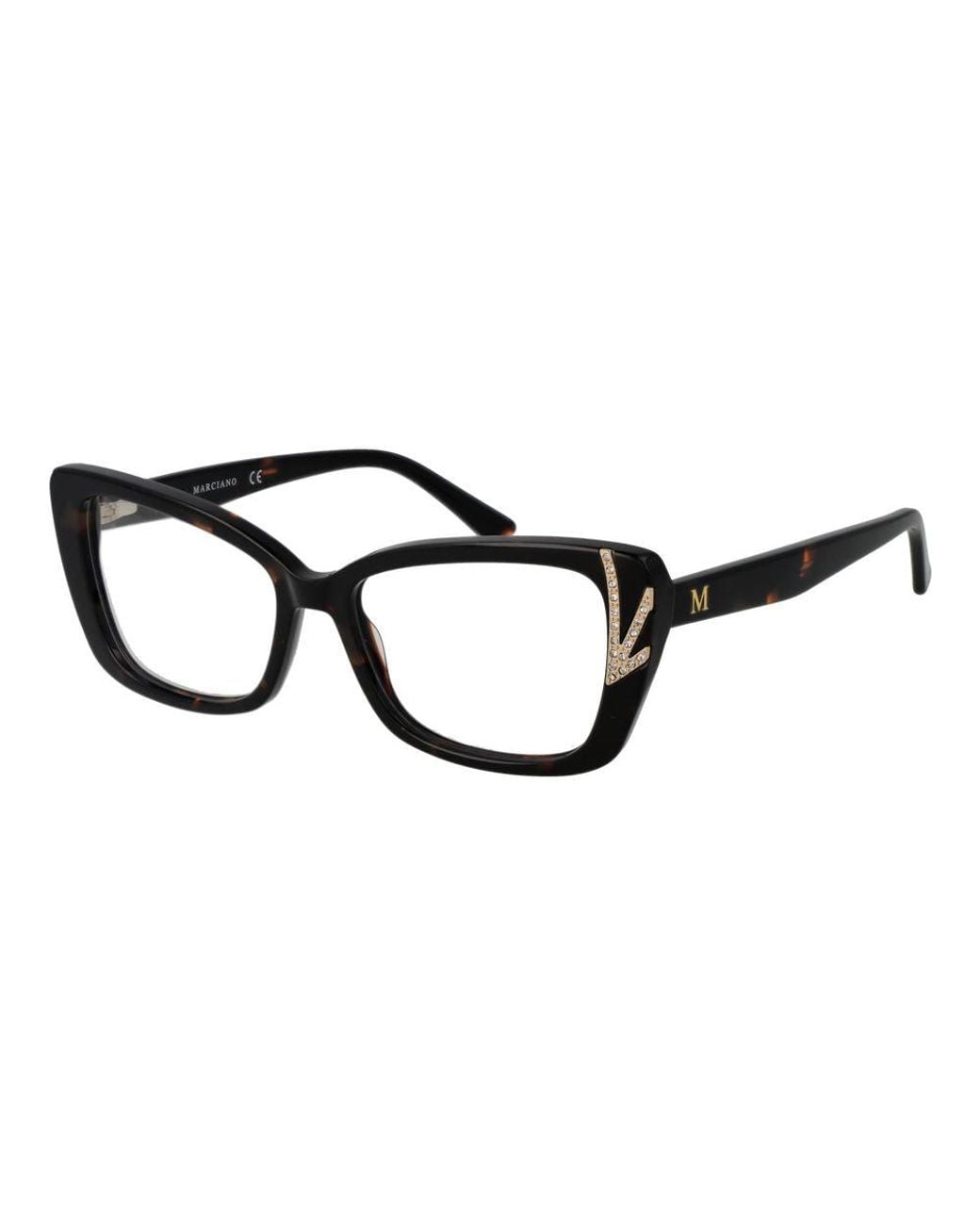 MARCIANO BY GUESS Black Cat Eye Full-Rim Acetate Optical Frames With Demo Lenses for men