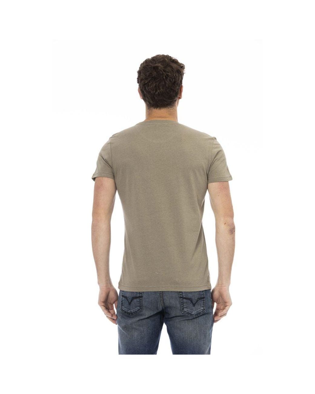 TRUSSARDI ACTION Gray Green Cotton Men T for men