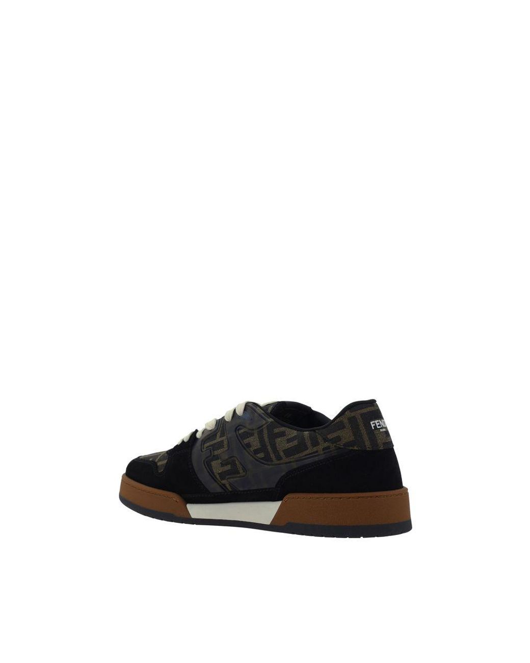 Fendi Black Multicolor Fabric Low Top Sneakers for men