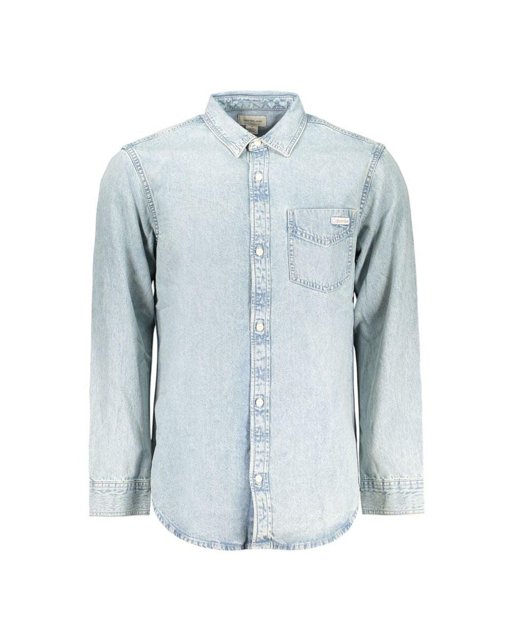 Calvin Klein Blue Azzurro Cotton Shirt for men