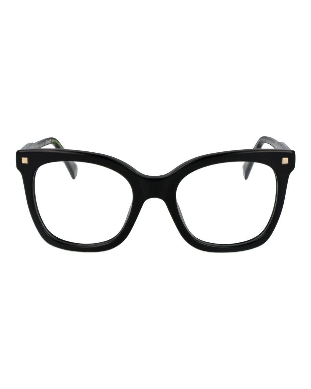 Polaroid Black Square Full-Rim Acetate Optical Frames With Case