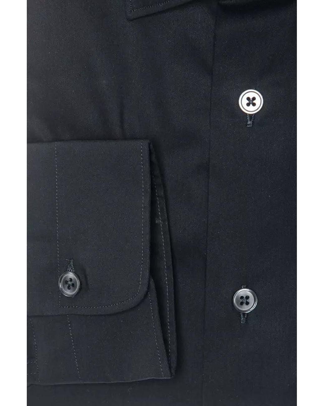 Robert Friedman Black Elegant Slim Collar Shirt for men