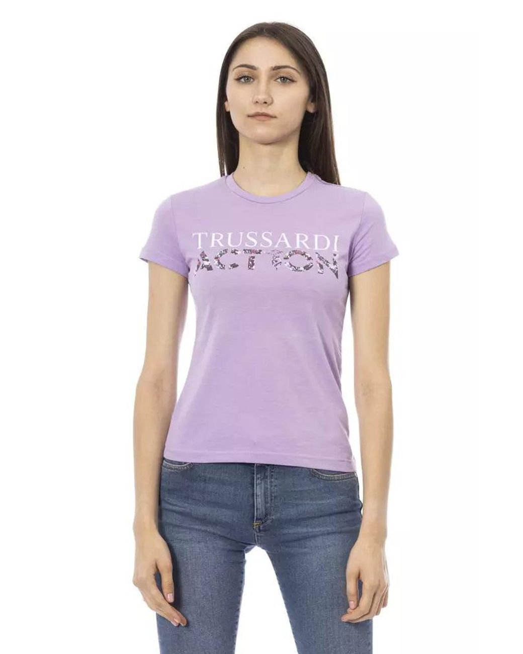TRUSSARDI ACTION Purple Cotton T