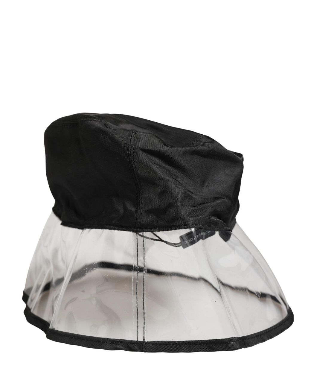 Dolce & Gabbana Black Plastic Fisherman Bucket Capello Hat Polyester for men