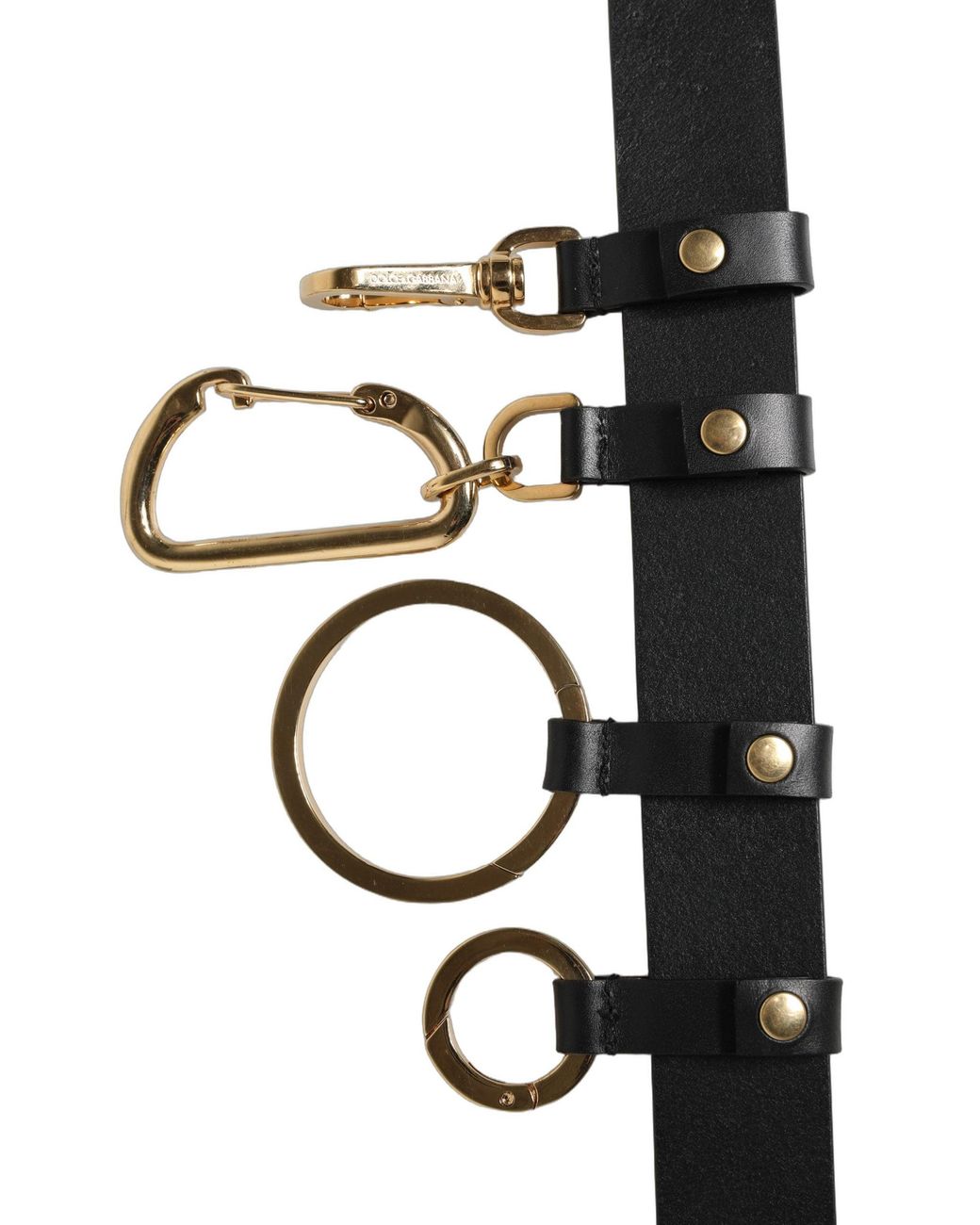 Dolce & Gabbana Black Calf Leather Gold Metal Buckle Men Belt for men