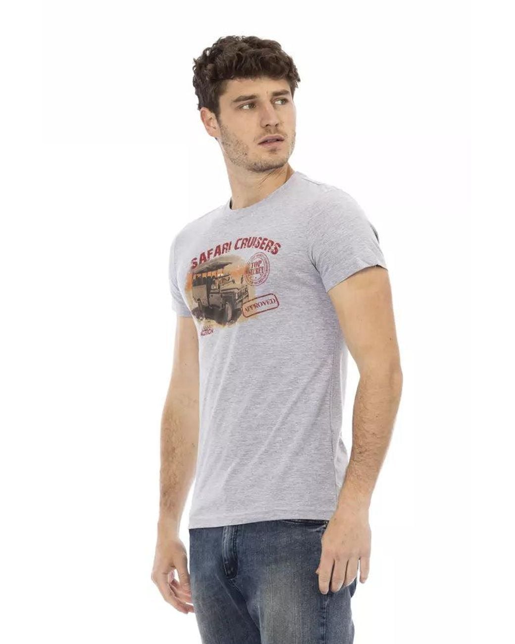 TRUSSARDI ACTION White Gray Cotton Men's T for men