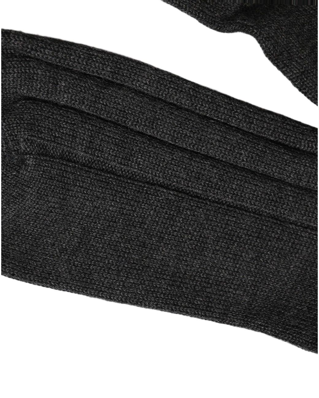Dolce & Gabbana Black Wool Logo Calf Long Ribbed Accessory Socks Acrylic Alpaca Clothing