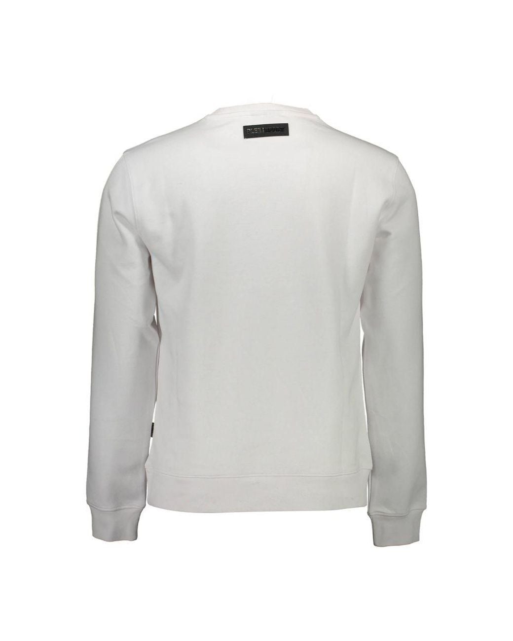 Philipp Plein Gray White Cotton Sweater for men
