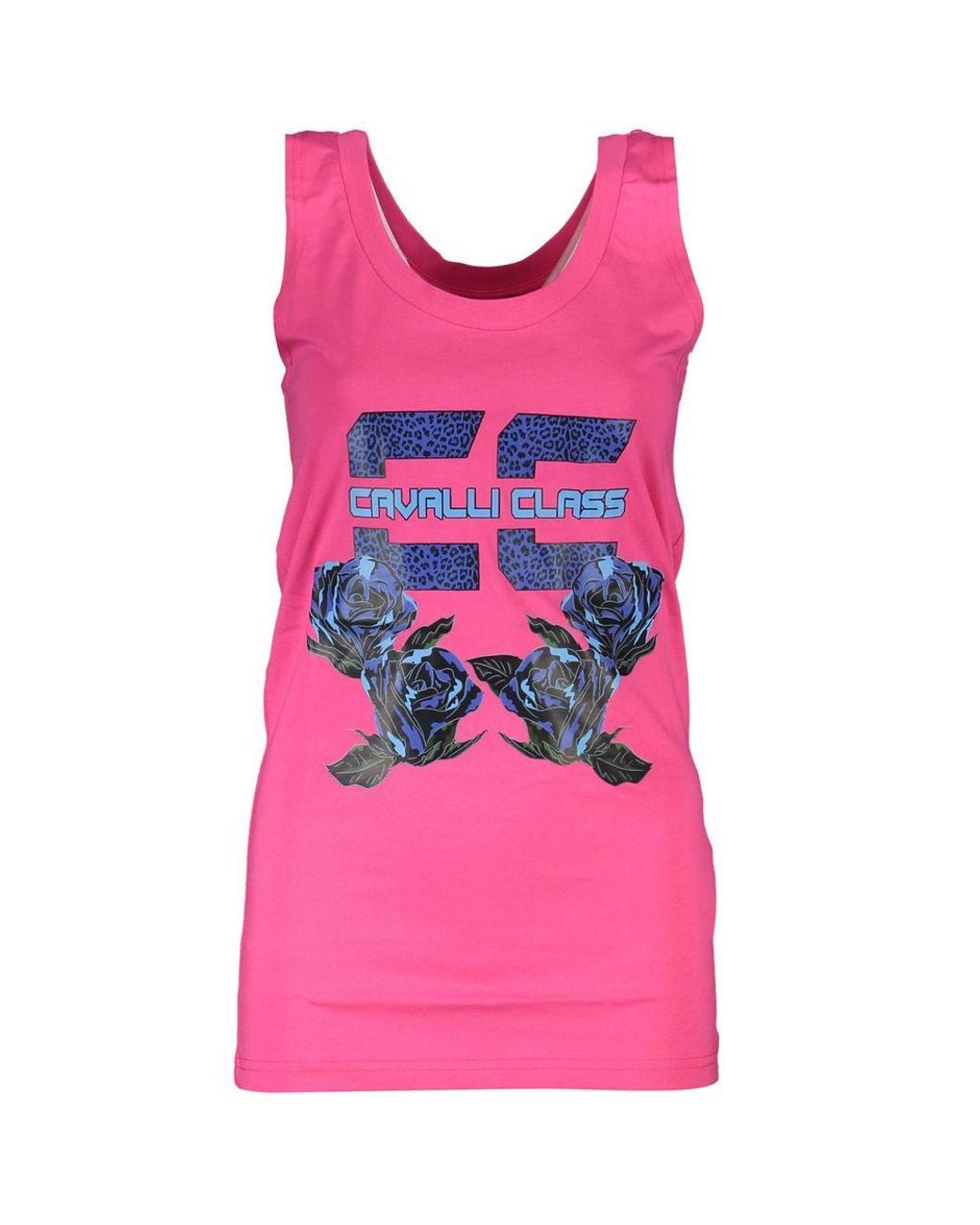 Roberto Cavalli Pink Cotton Tank Top