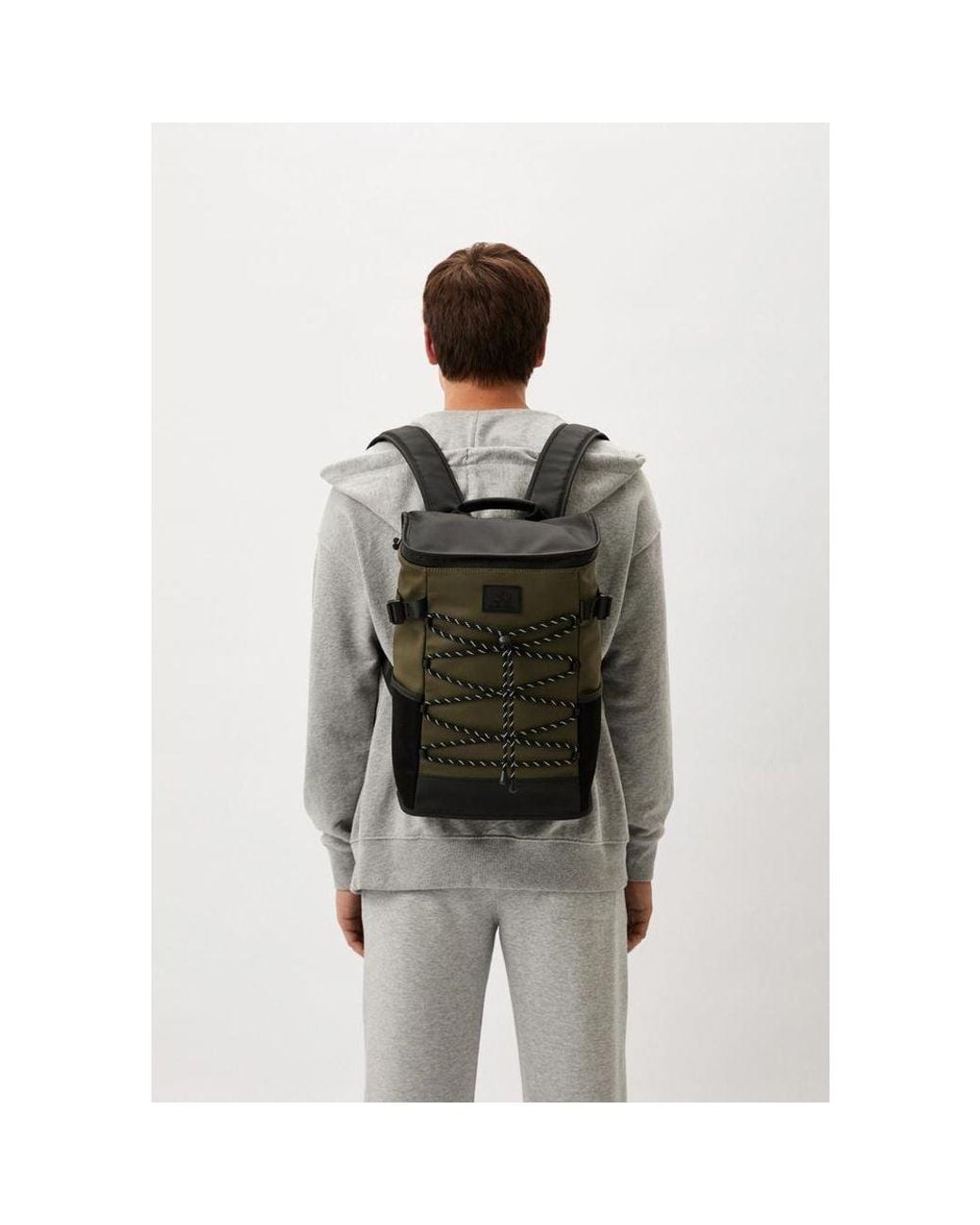 La Martina Green Bicolor Polyethylene Backpack for men