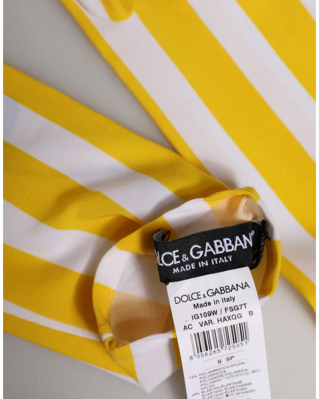Dolce & Gabbana Metallic Stripes Nylon Elbow Length Gloves Elastane