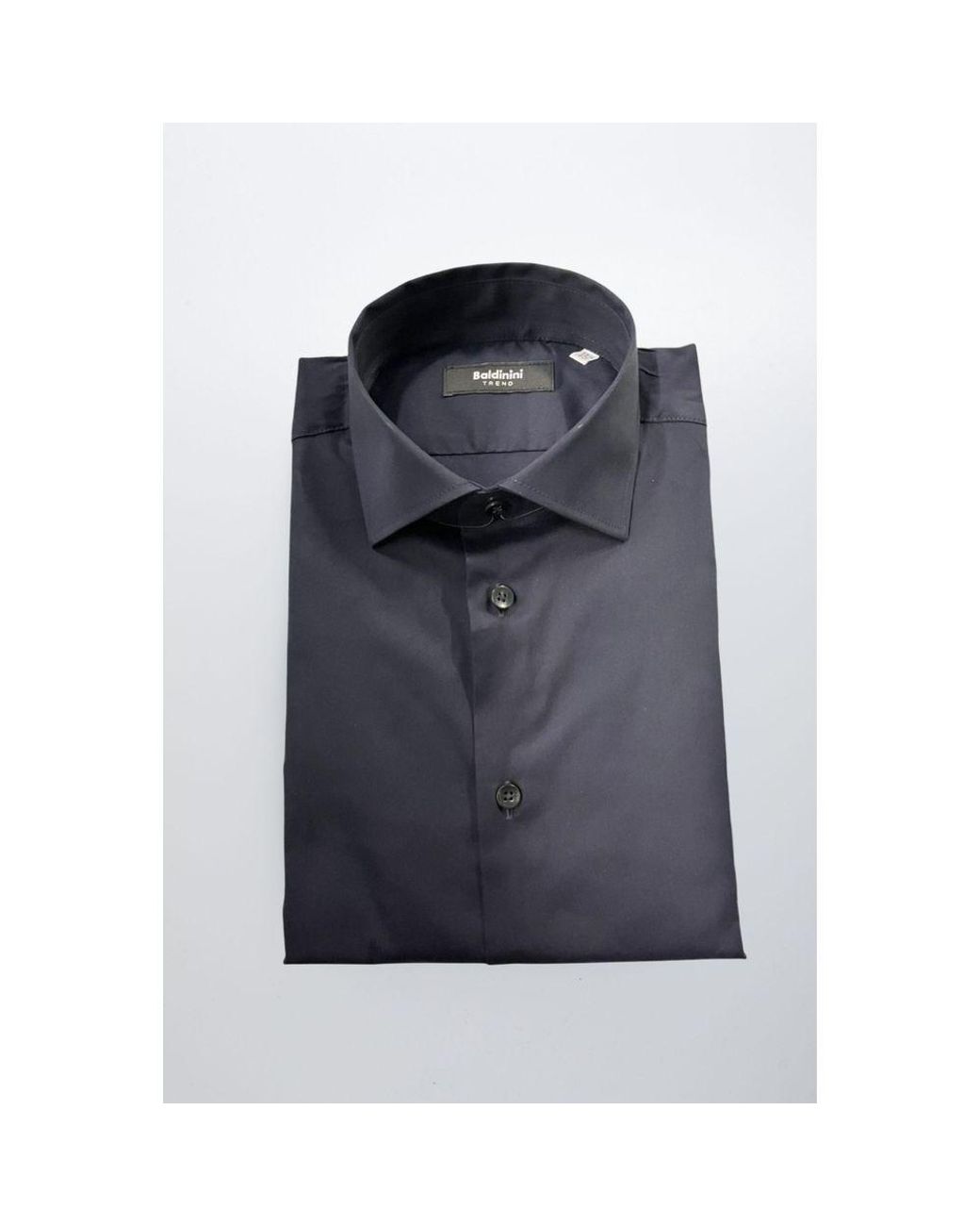 Baldinini Blue Black Cotton Men's Shirt for men