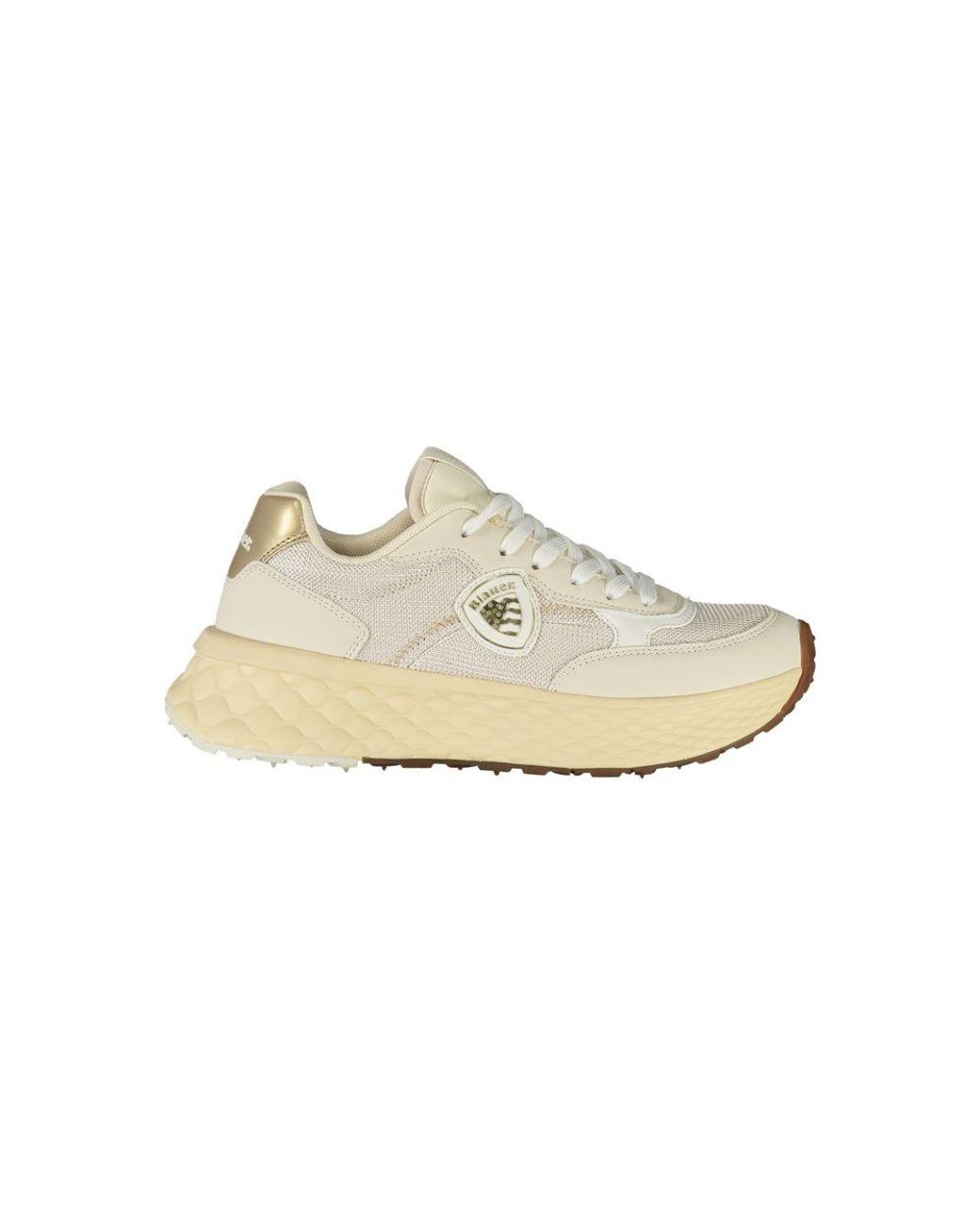 Blauer White Beige Leather Sneaker
