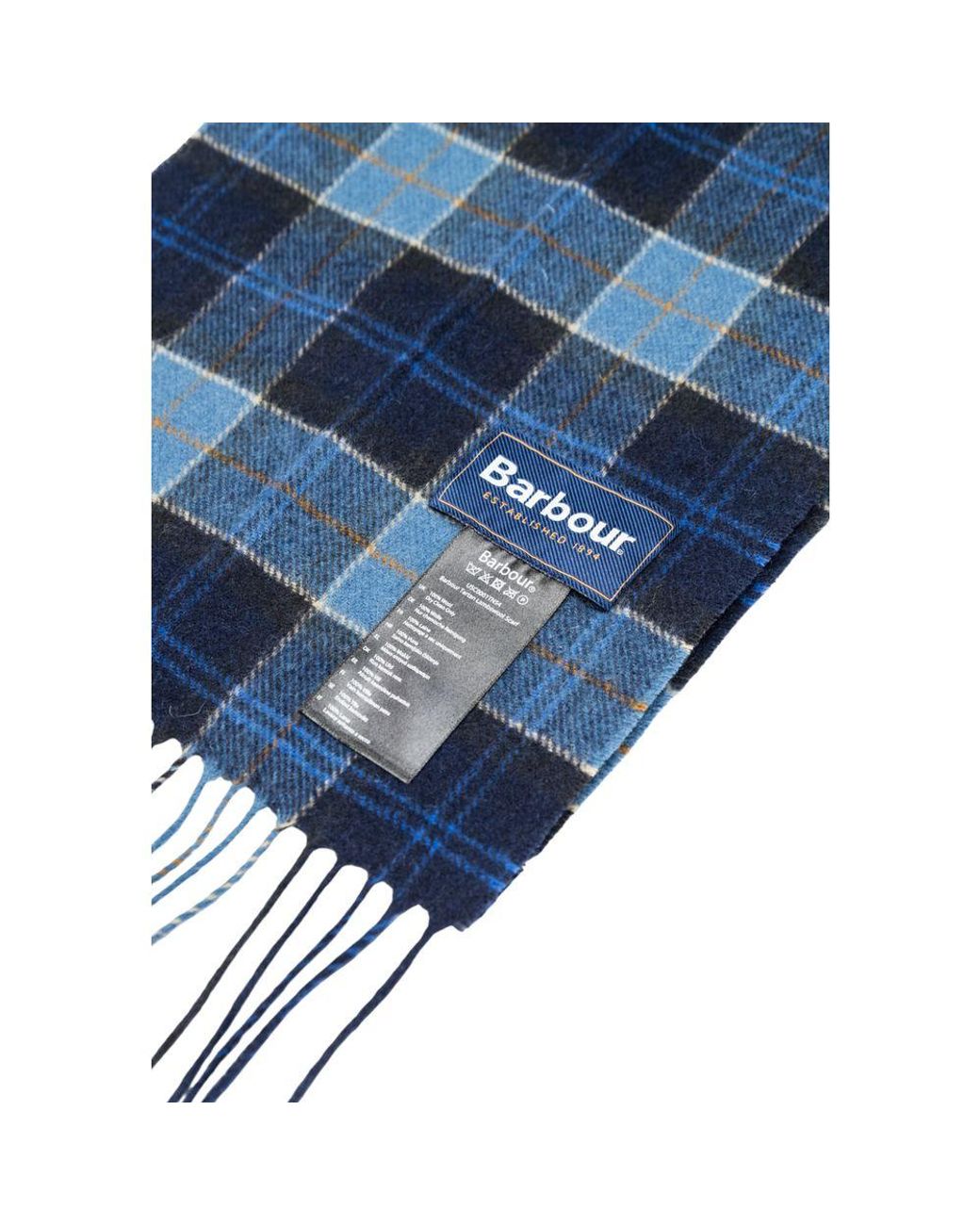 Barbour Blue Wool Scarf for men