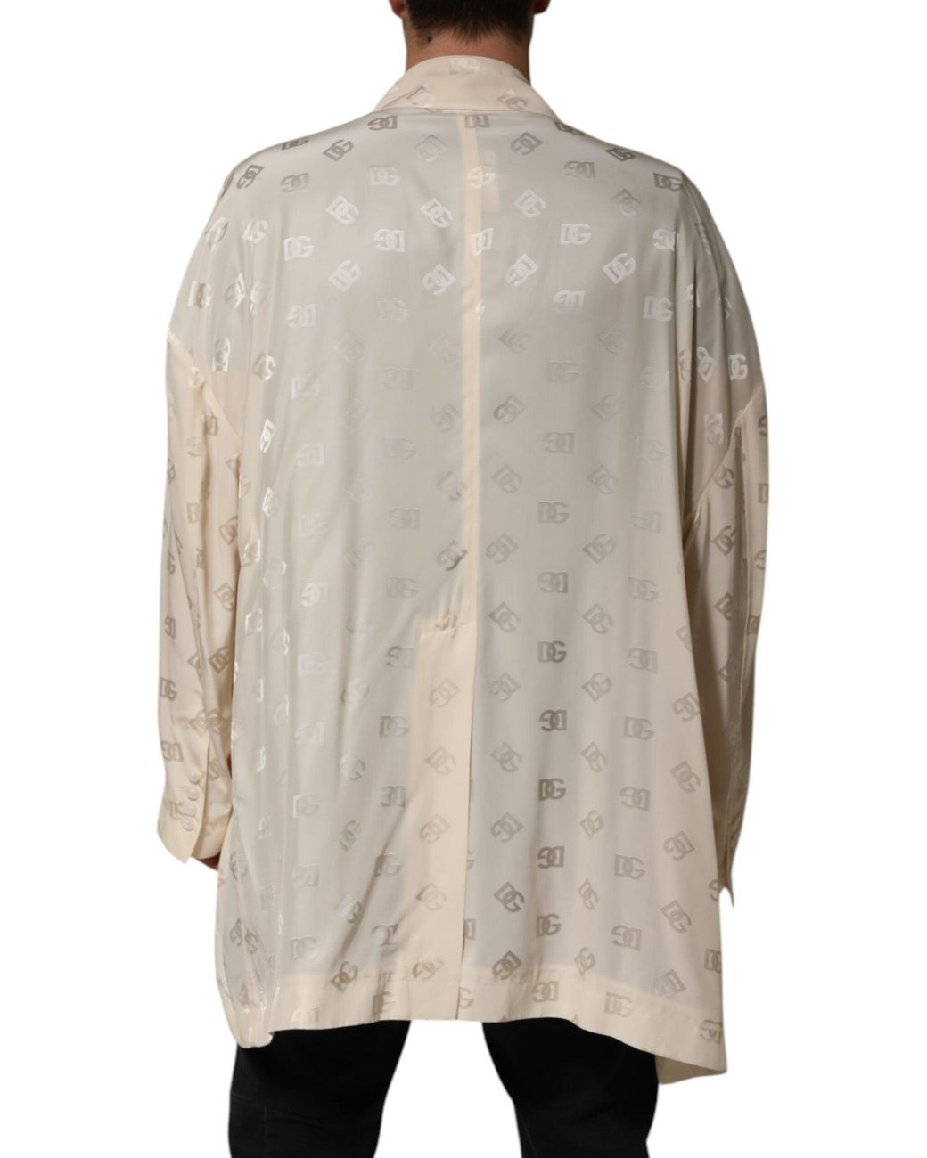 Dolce & Gabbana Natural Beige Polyester Logo Monogram Coat Jacket for men