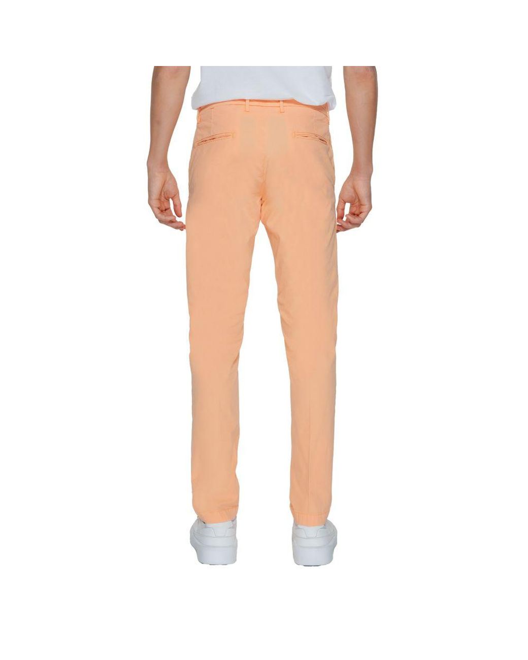 Borghese Multicolor Orange Cotton Chino Pants for men
