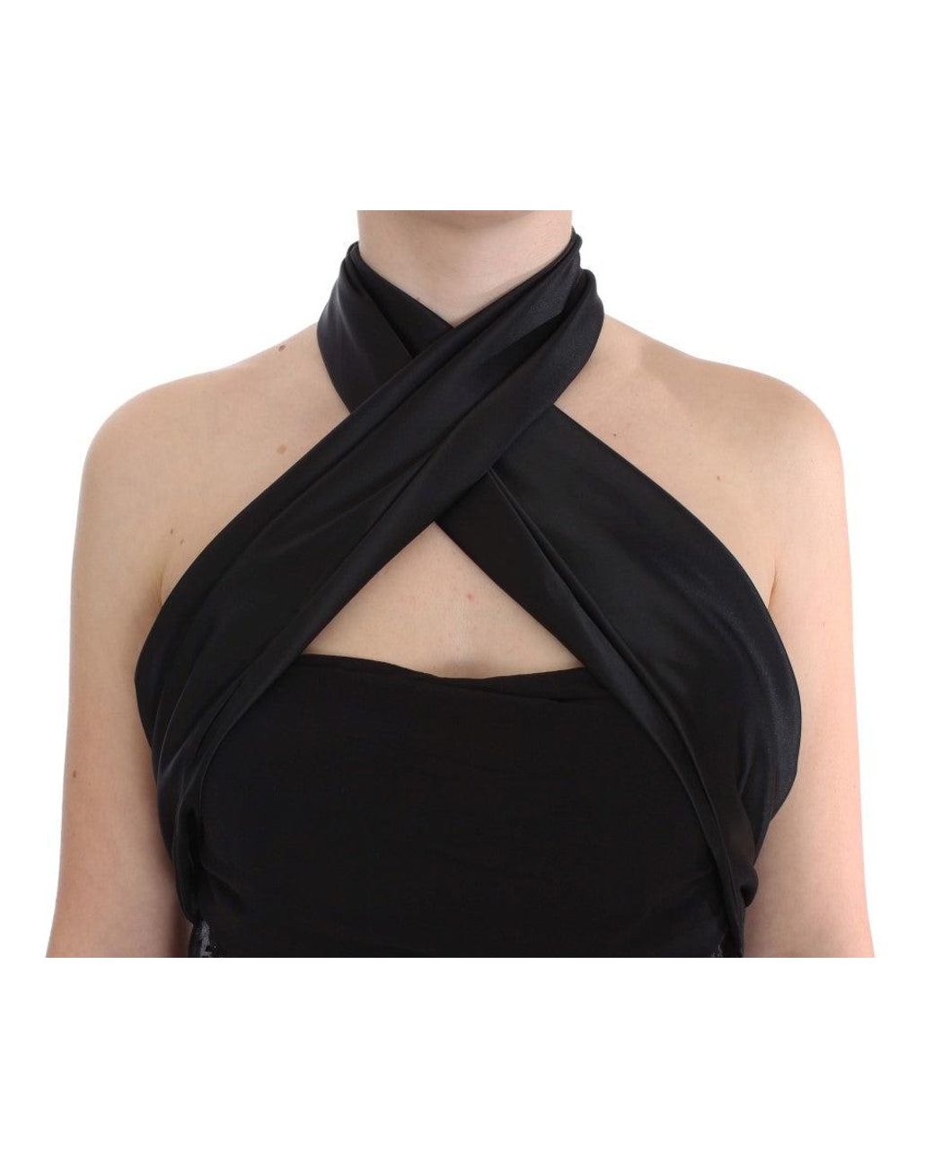 Exte Neck Wrap Top Black Sig30856