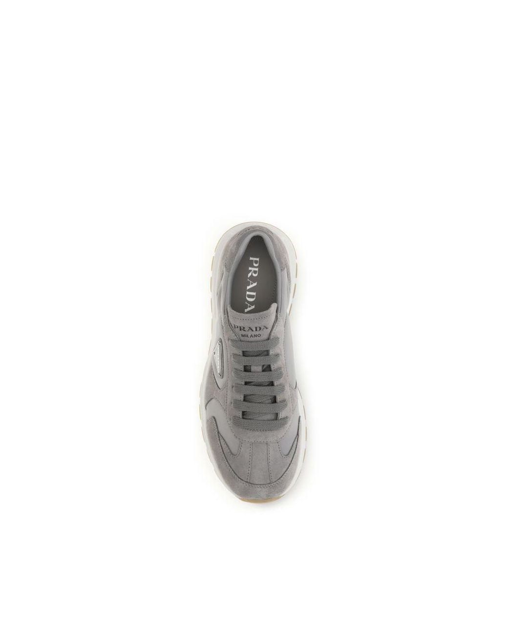 Prada Gray Recycled Polyamide Athletic Sneakers for men