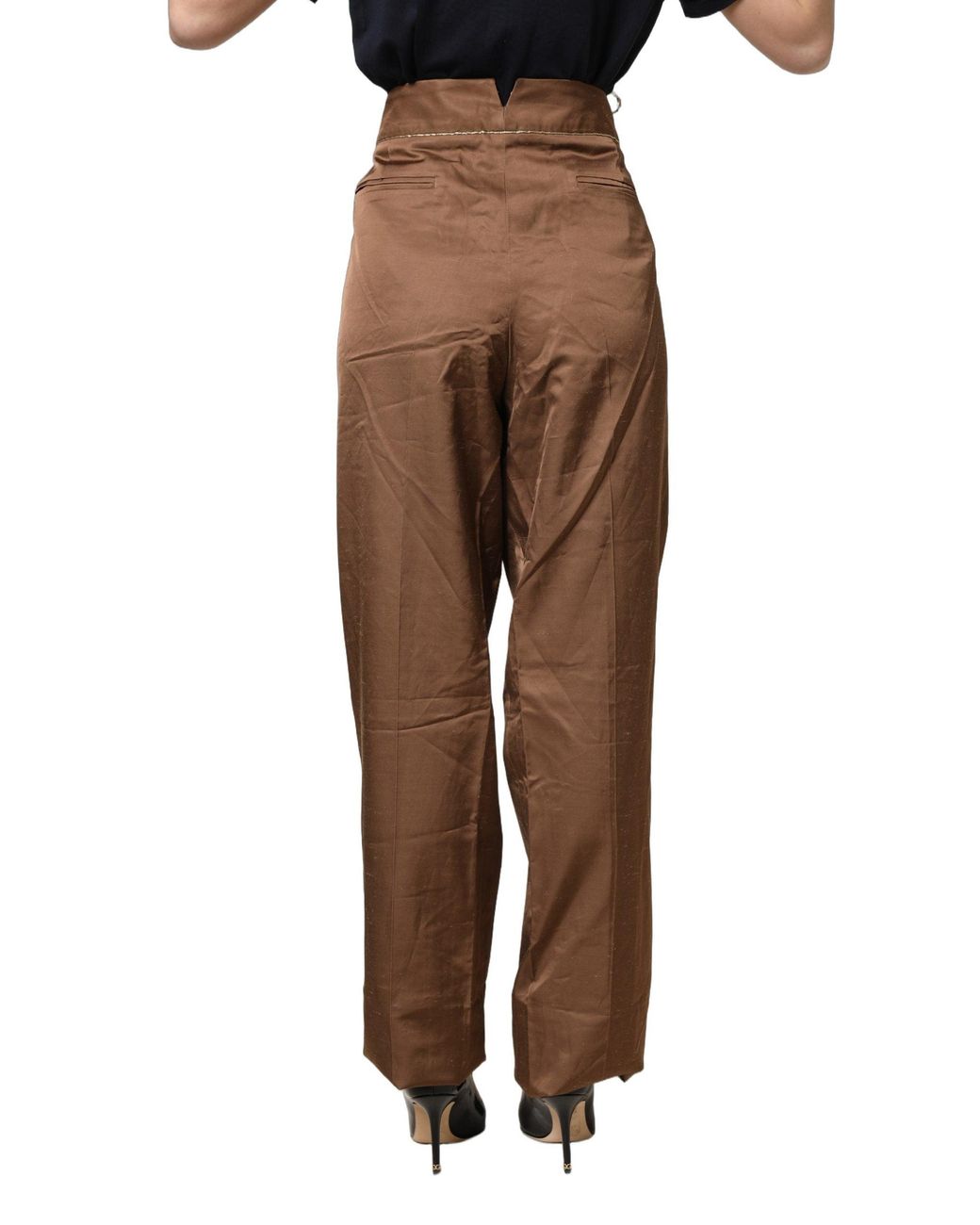 Roberto Cavalli Brown High Waist Fla Trouser Pants
