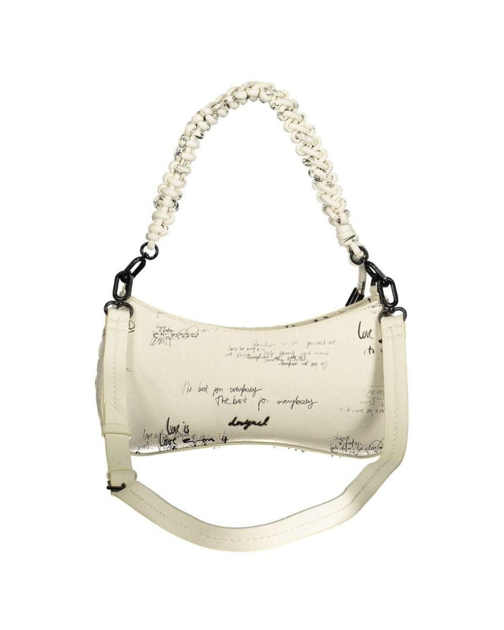 Desigual Metallic Bianco Poliuretano Handbag