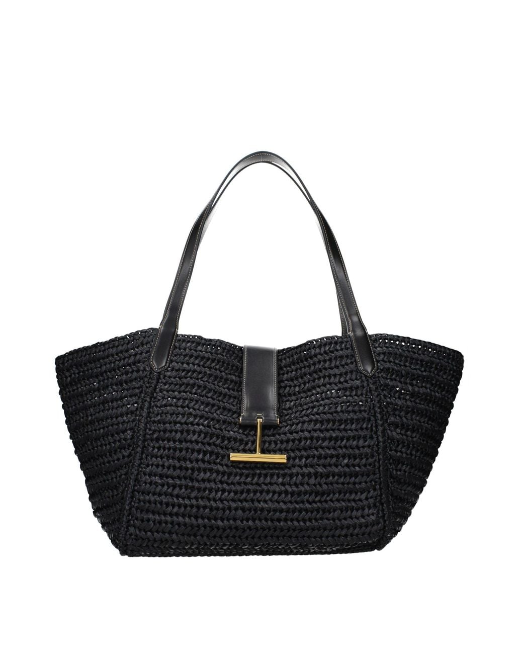 Tom Ford Black Raffia Shoulder Bag