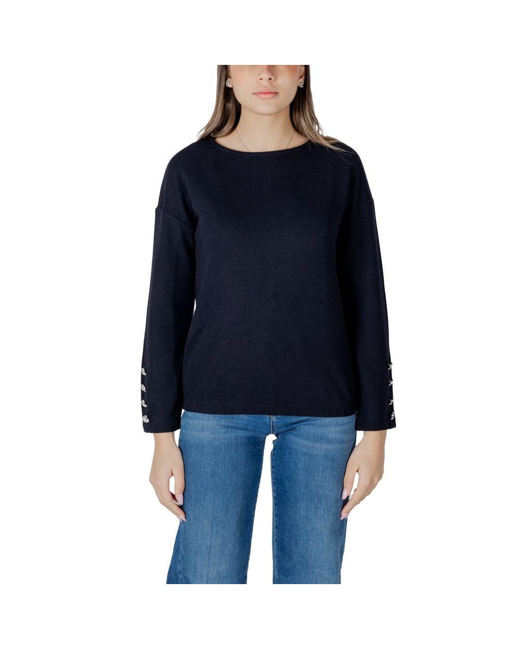 Street One Blue Polyester Sweatshirt