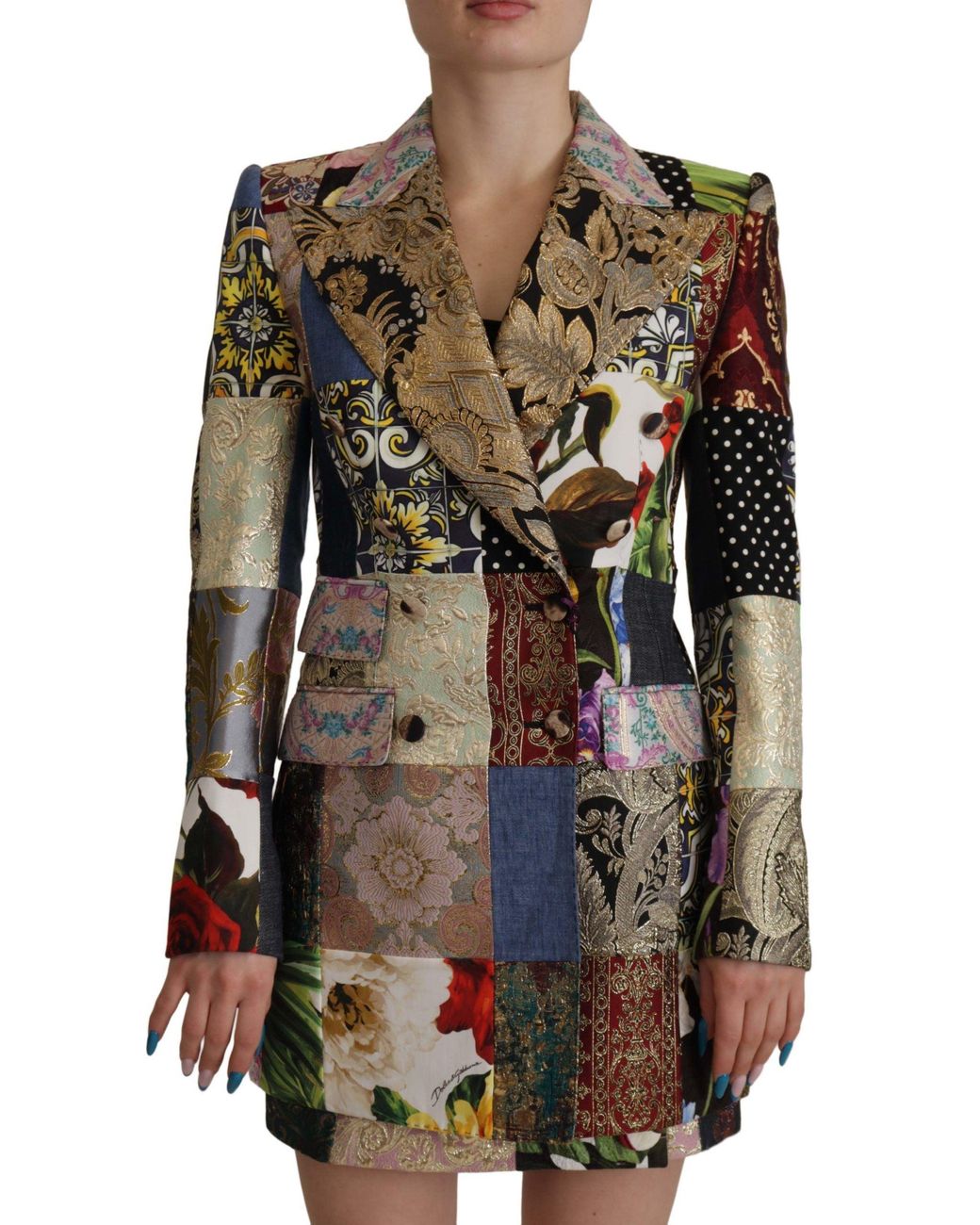 Dolce & Gabbana Black Elegant Patchwork Blazer Jacket