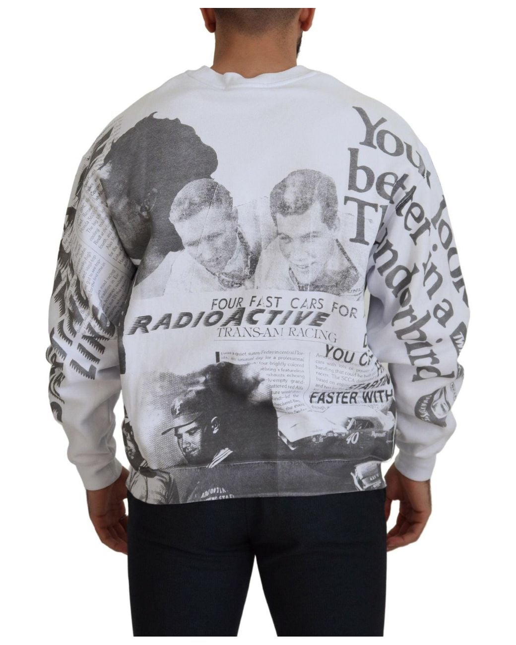 MSGM Gray Cotton Crewneck Pullover Sweatshirt Sweater for men