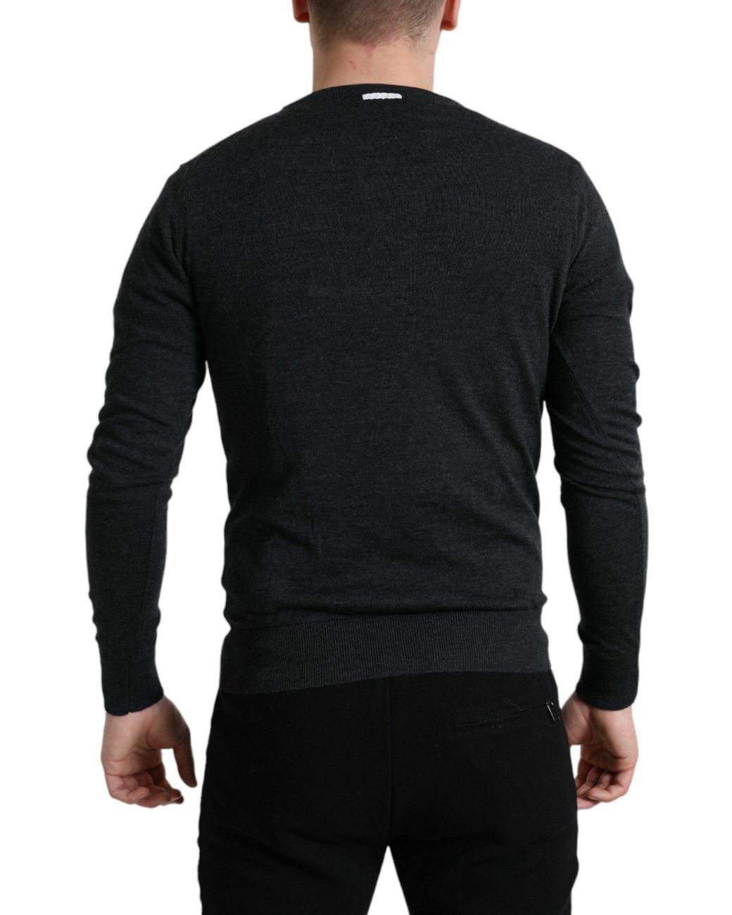 Dolce & Gabbana Black Elegant Wool Pullover Sweater for men