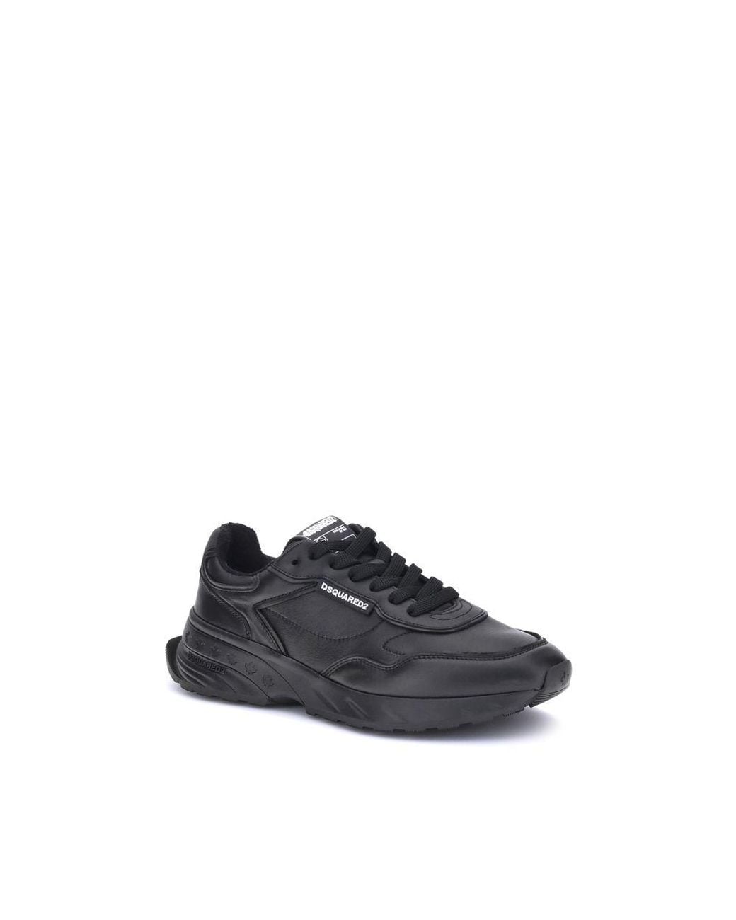DSquared² Blue Black Calf Leather Bos Taurus Athletic Sneakers for men