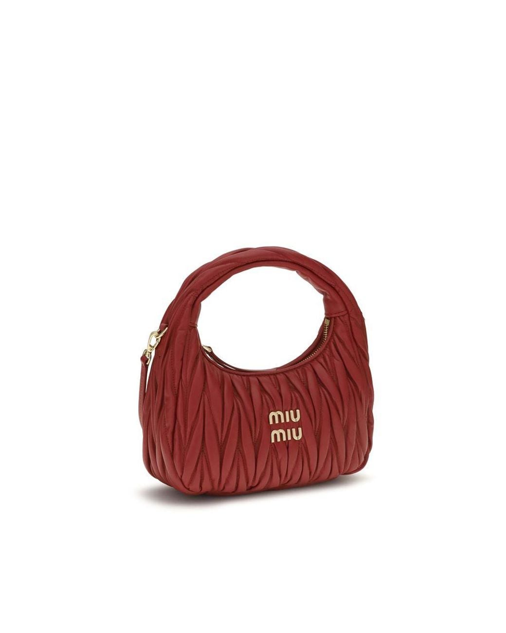 Miu Miu Red Calf Leather Bos Taurus Handbag