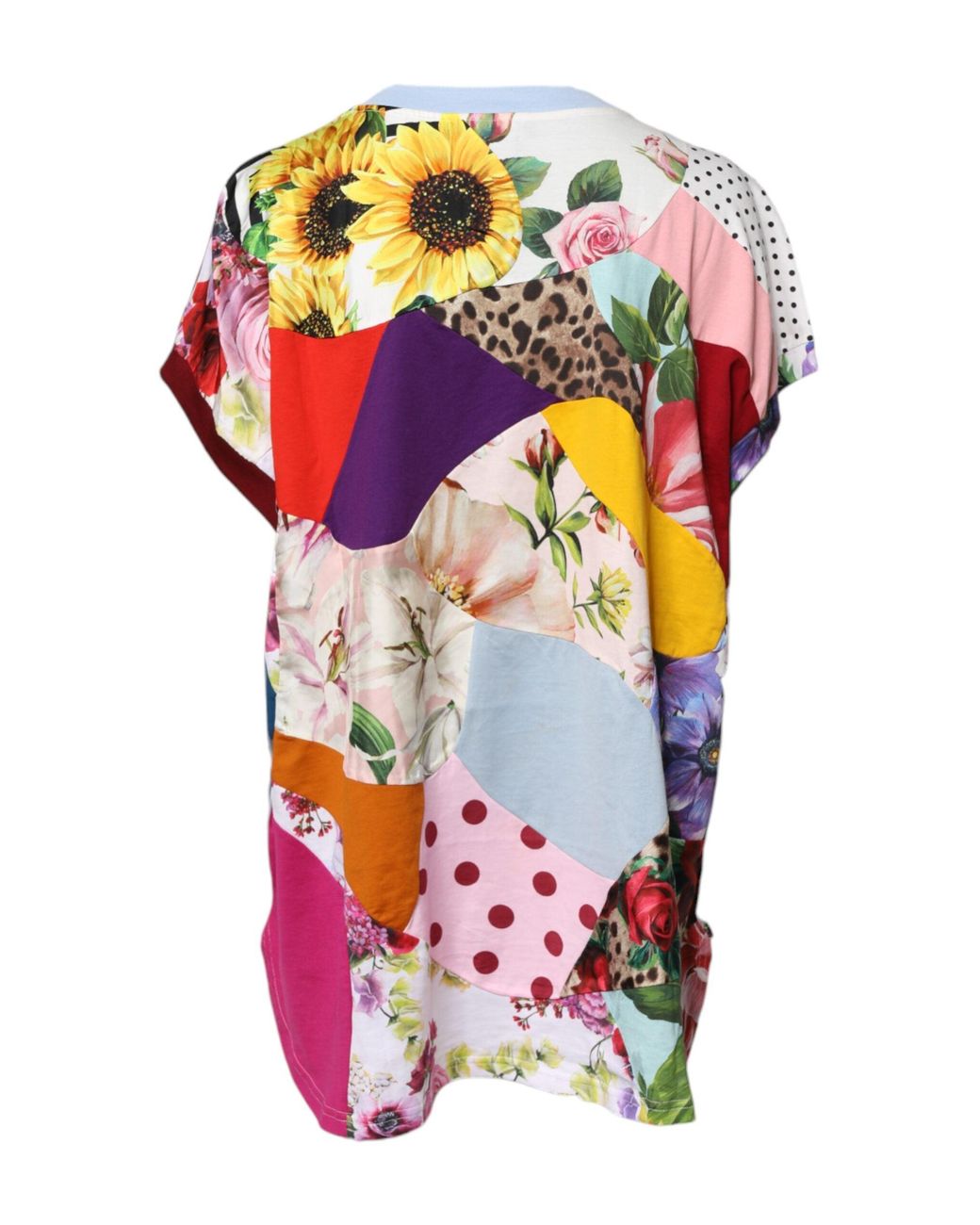 Dolce & Gabbana Pink Multicolor Patchwork Short Sleeve Blouse Top for men
