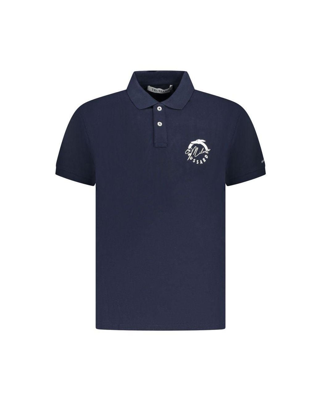 Trussardi Blue Cotton Polo Shirt for men