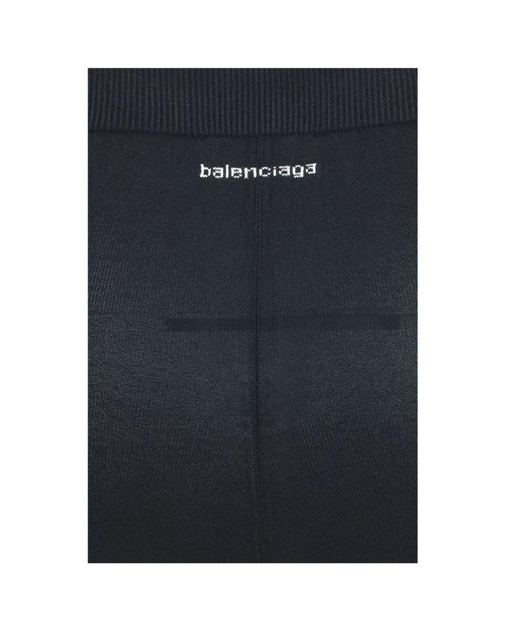Balenciaga Blue Black Viscose Leggings