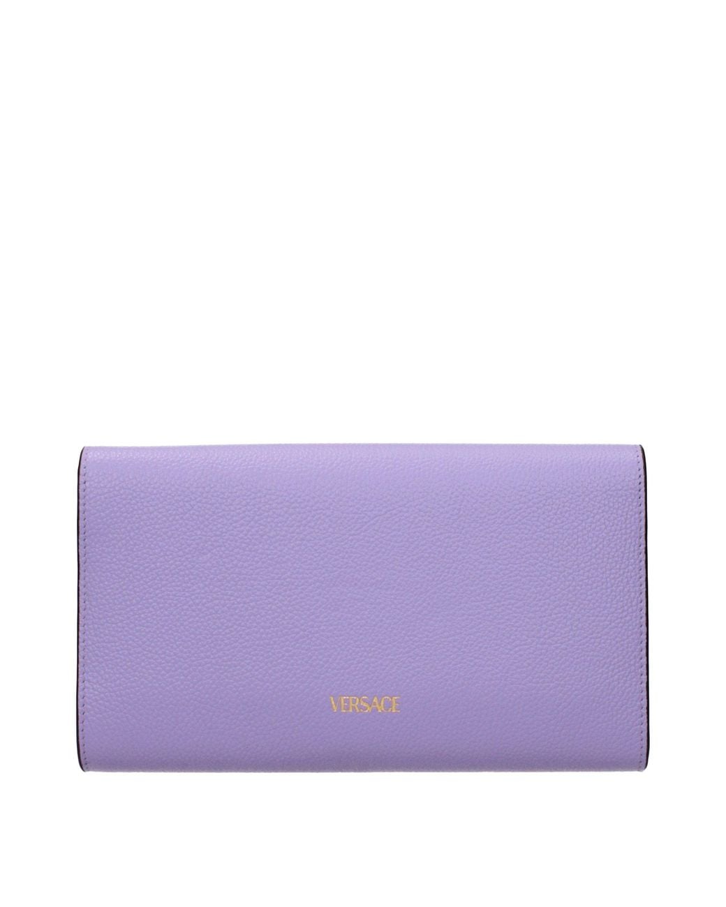 Versace Purple Leather Clutch Bag