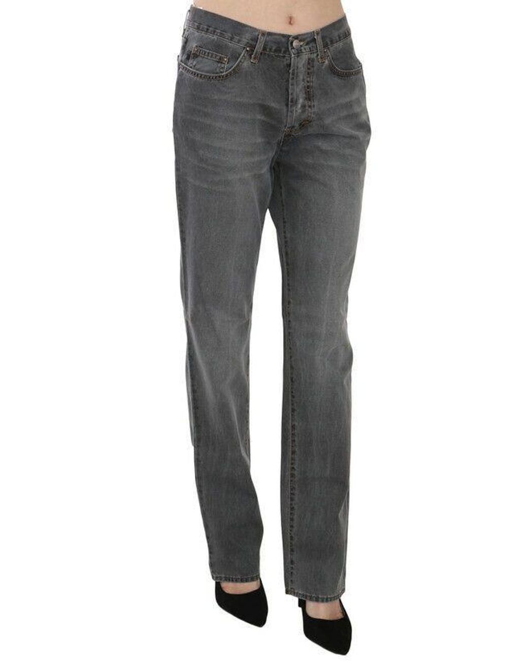 Just Cavalli Black Chic Mid Waist Straight Leg Jeans
